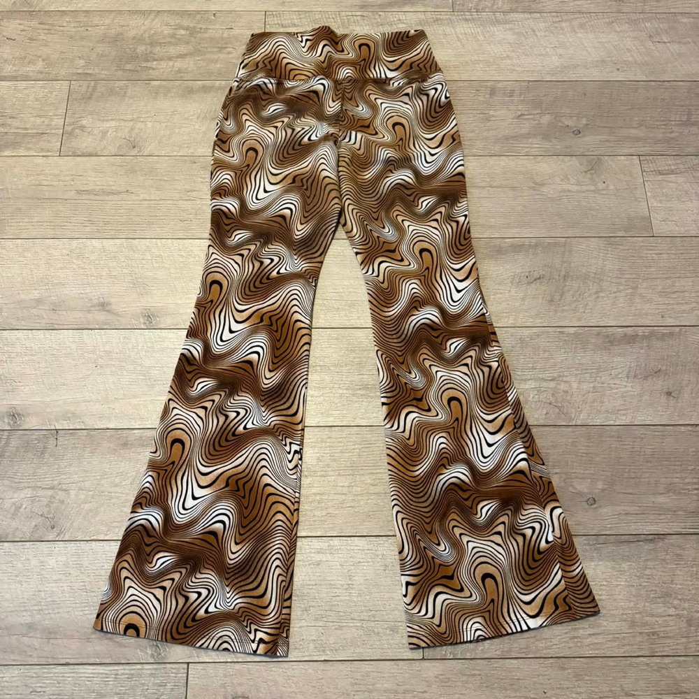 wild fable Brown, White & Black Swirl Flare Pants
